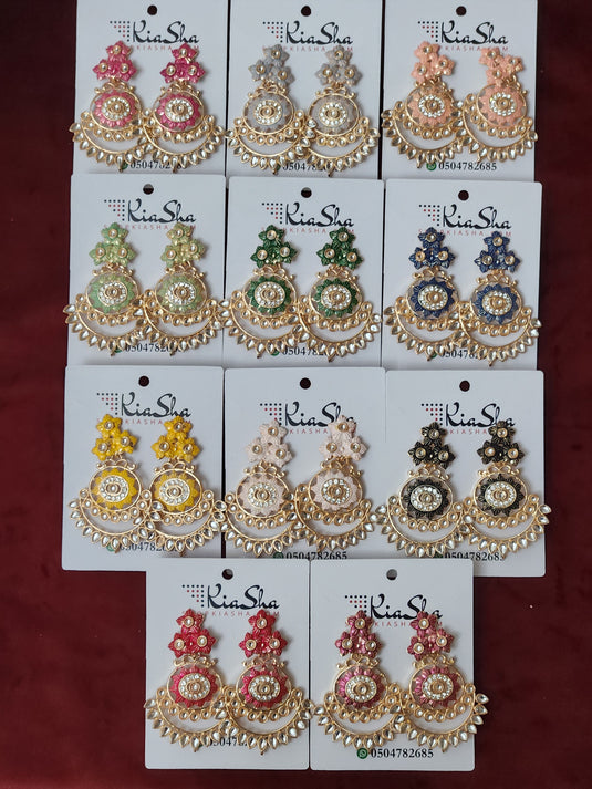 Meenakari Enamel Pearls Ethnic Jhumka