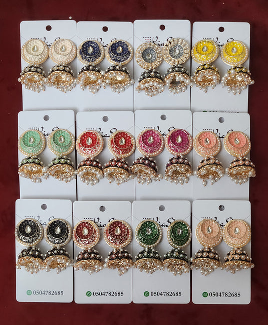 Meenakari Ethnic Jhumka