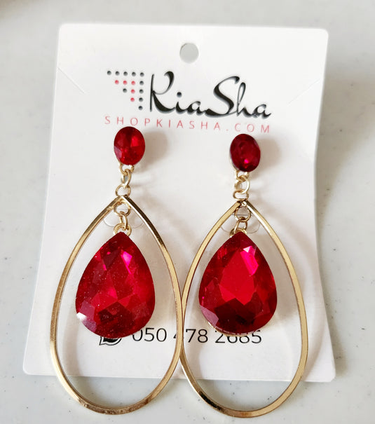 Multi colored stones outlined in Gold classic wear danglers 6 classic colors to add grace to any of your classic outfits