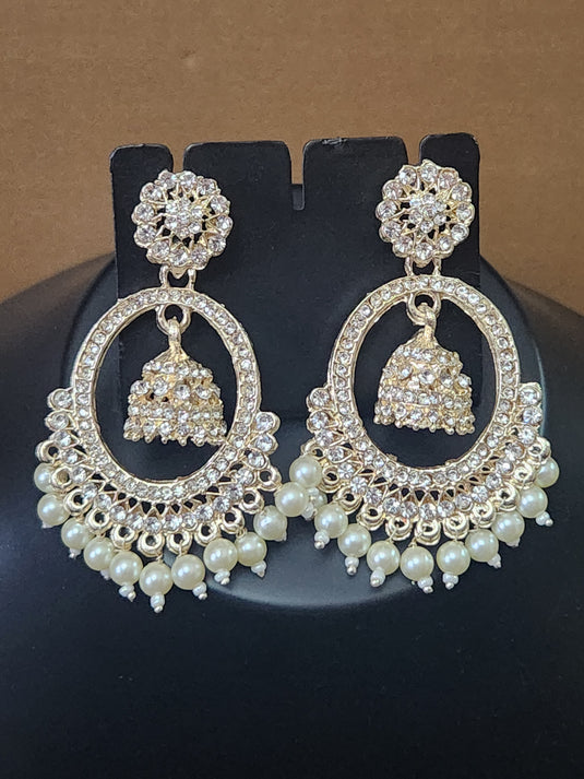 Meenakari Ethnic Kundan Jhumka Earrings
