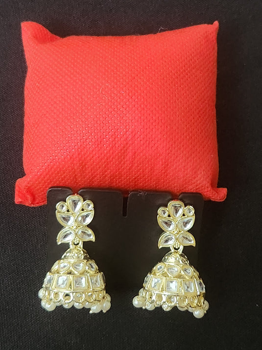 Meenakari Ethnic Kundan Jhumka Earrings