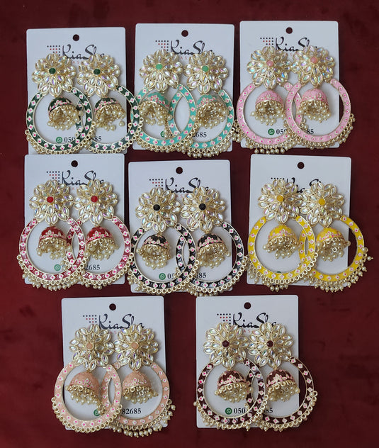 Meenakari Enamel Pearls Ethnic Jhumka