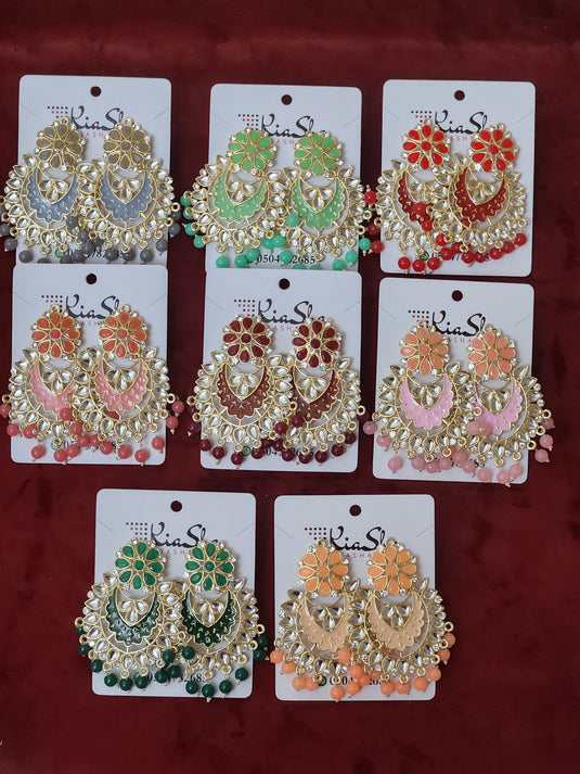 Meenakari Enamel Pearls Ethnic Jhumka