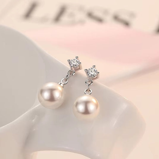 925 Silver Pearl Drop Earrings