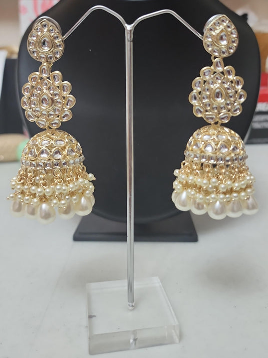 Meenakari Ethnic Kundan Jhumka Earrings