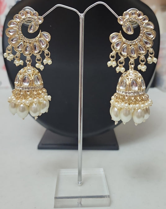 Meenakari Ethnic Kundan Jhumka Earrings