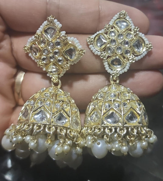 Meenakari Ethnic Kundan Jhumka Earrings