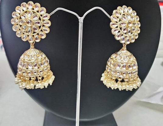 Meenakari Ethnic Kundan Jhumka Earrings