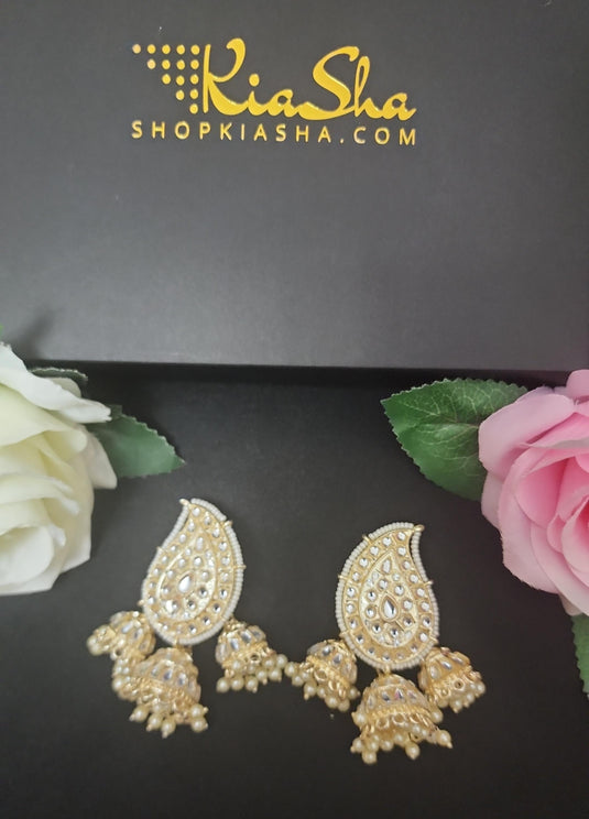 Meenakari Ethnic Kundan Jhumka Earrings