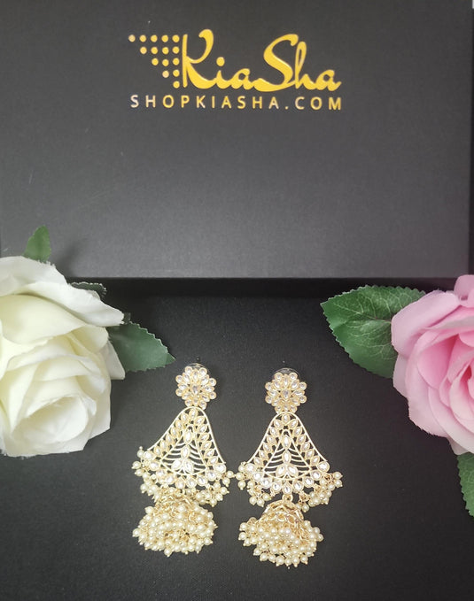 Meenakari Ethnic Kundan Jhumka Earrings