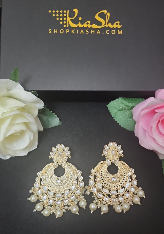Meenakari Ethnic Kundan Jhumka Earrings
