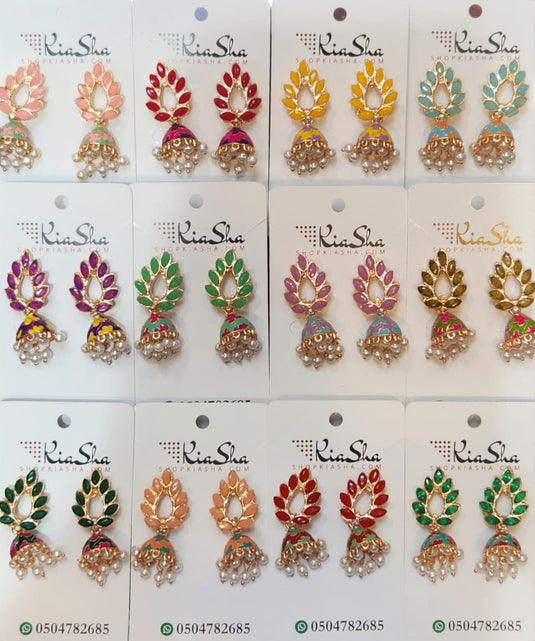 Meenakari Ethnic Jhumka