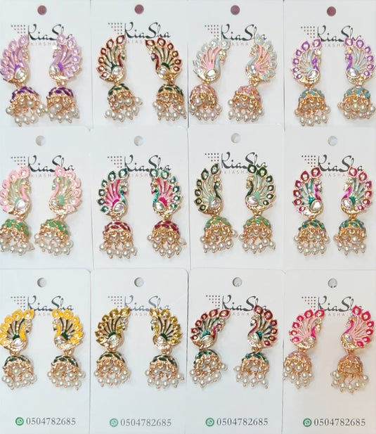 Meenakari Ethnic Jhumka