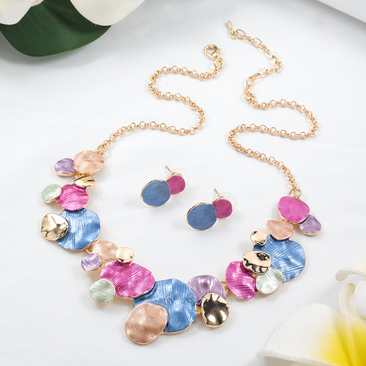 Gold Plated, Stainless Steel, Enamel Coated Multicolor Stylish Set