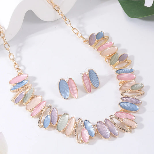 Gold Plated, Stainless Steel, Enamel Coated Multicolor Stylish Set