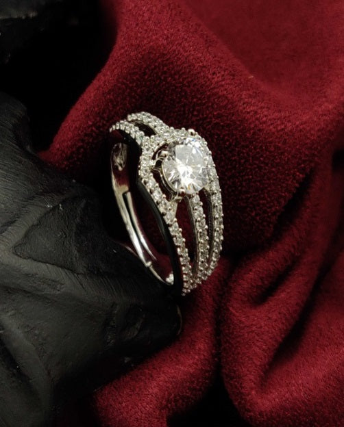 Premium AAA Grade Cubic Zircon/American Diamond - Finger Ring
