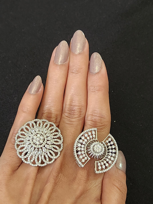 Premium AAA Grade Cubic Zircon/American Diamond - Finger Ring