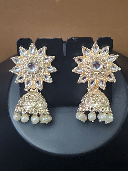 Meenakari Ethnic Kundan Jhumka Earrings