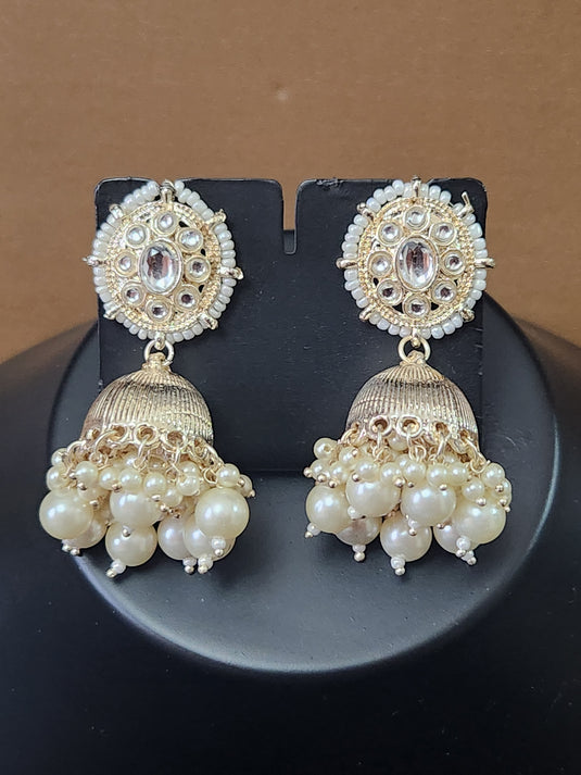 Meenakari Ethnic Kundan Jhumka Earrings