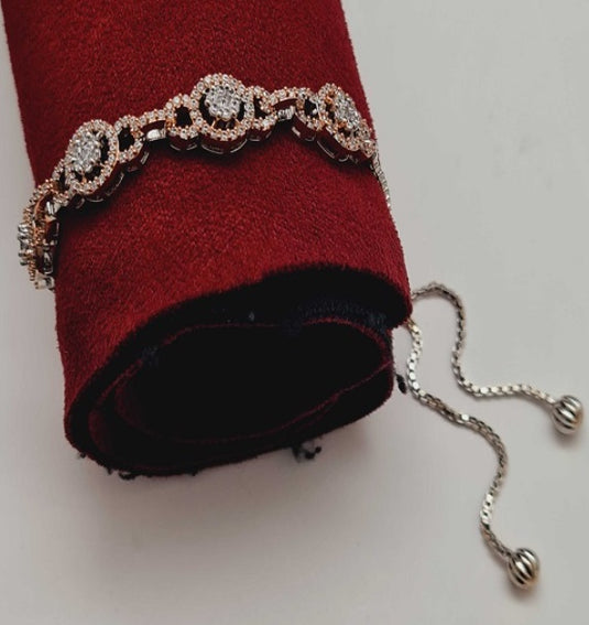 Premium AAA Grade Cubic Zircon / American Diamond Bolo Bracelet