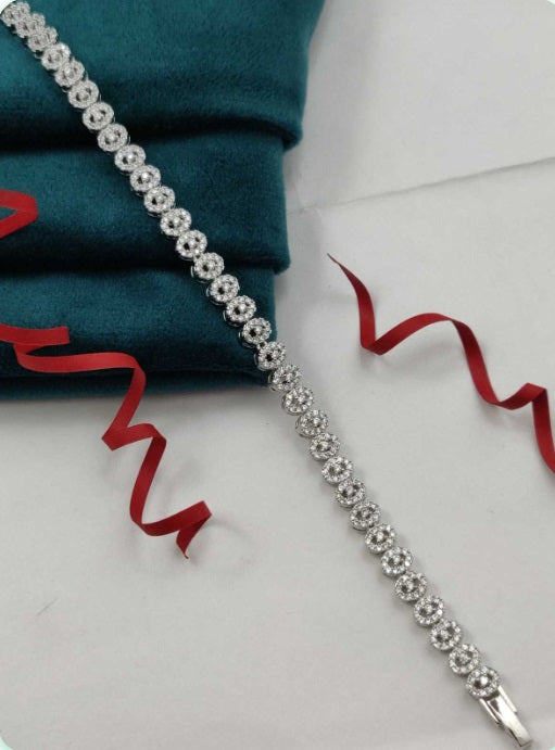 Premium AAA Grade Cubic Zircon / American Diamond Bracelet - Tennis Bracelet