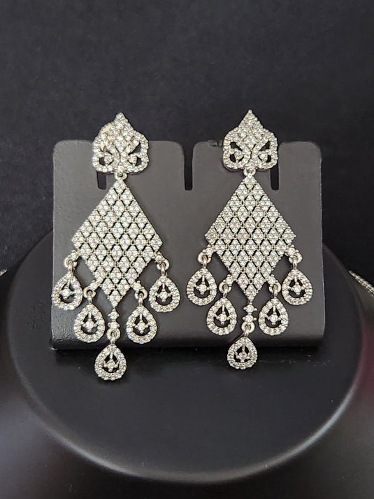 Premium AAA Grade Cubic Zircon / American Diamond Sets - Necklace & Earrings