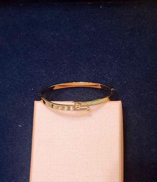 Classic Stainless Steel Crystal Cuff Bangle with Designs of Flowers, Clover, Butterfly, Tree of Life & Evil Eye