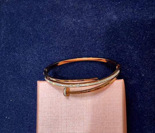 Classic Stainless Steel Crystal Cuff Bangle with Designs of Flowers, Clover, Butterfly, Tree of Life & Evil Eye