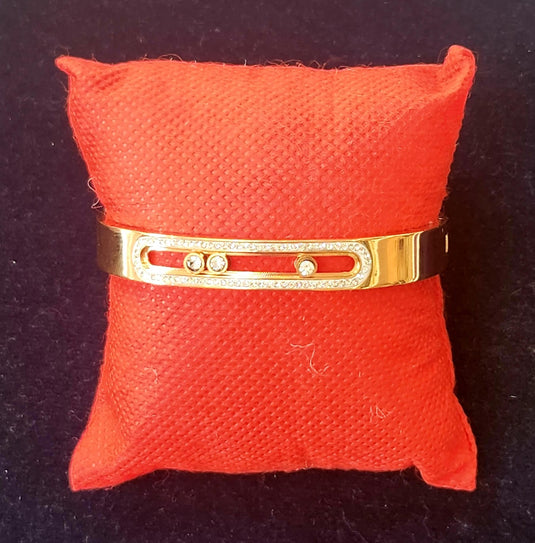 Classic Stainless Steel Crystal Cuff Bangle with Designs of Flowers, Clover, Butterfly, Tree of Life & Evil Eye