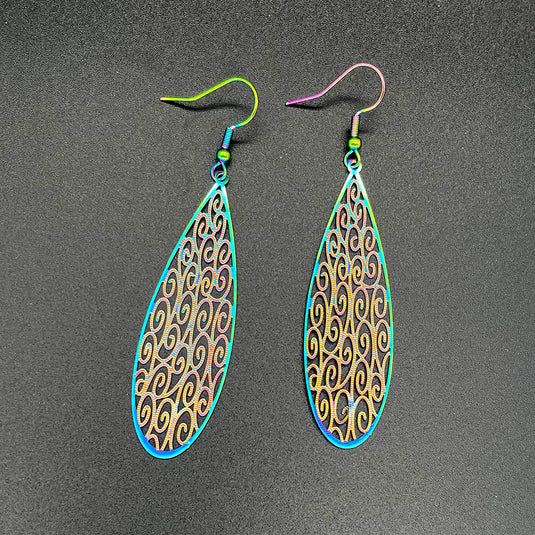 Korean Style Multi colored Filigree Earrings
