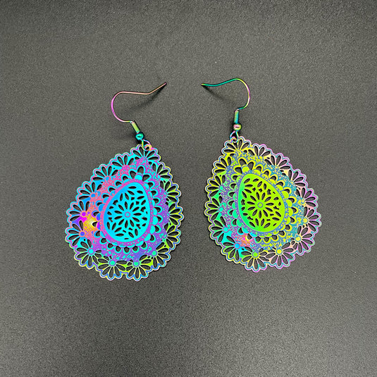 Korean Style Multi colored Filigree Earrings