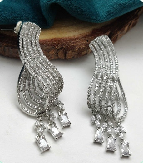 Premium AAA Grade Cubic Zircon/American Diamond Drop Earrings