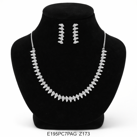 Premium AAA Grade Cubic Zircon / American Diamond Sets - Necklace & Earrings