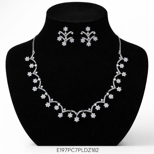 Premium AAA Grade Cubic Zircon / American Diamond Sets - Necklace & Earrings