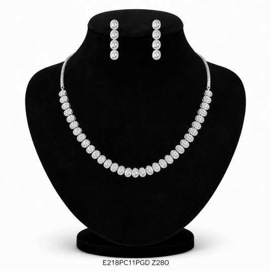Premium AAA Grade Cubic Zircon / American Diamond Sets - Necklace & Earrings
