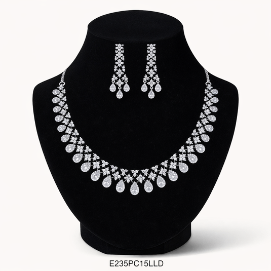 Premium AAA Grade Cubic Zircon / American Diamond Sets - Necklace & Earrings