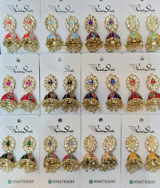Meenakari Ethnic Jhumka