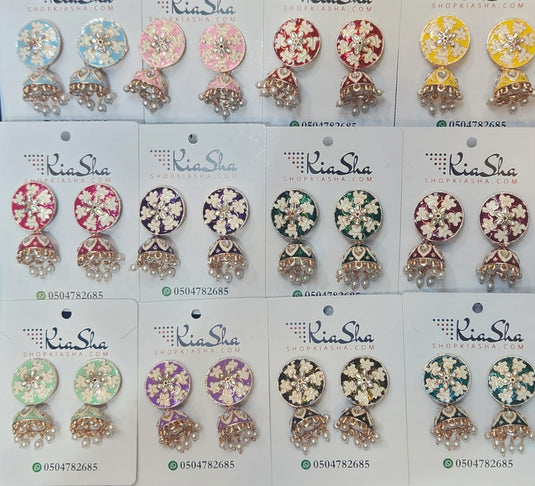 Meenakari Ethnic Jhumka