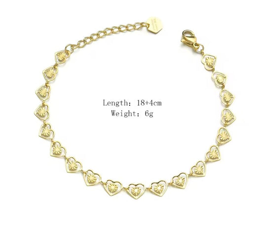 Heart Design Stainless Steel Bracelet