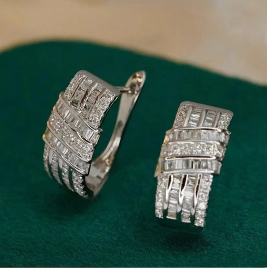 Luxury Premium Quality AD Collection Cubic Zircon Earrings - Small Hoop & Stud Earrings