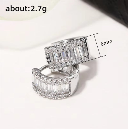 Luxury Premium Quality AD Collection Cubic Zircon Earrings - Small Hoop & Stud Earrings
