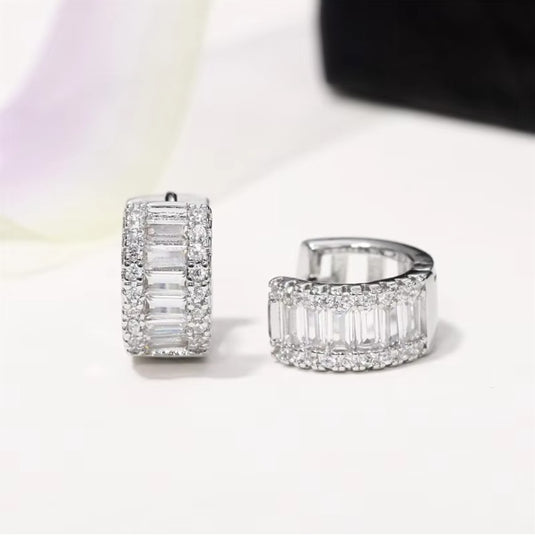 Luxury Premium Quality AD Collection Cubic Zircon Earrings - Small Hoop & Stud Earrings