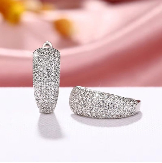 Luxury Premium Quality AD Collection Cubic Zircon Earrings - Small Hoop & Stud Earrings