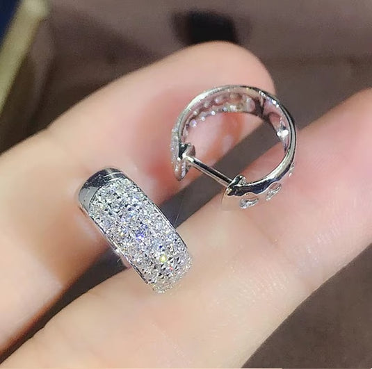 Luxury Premium Quality AD Collection Cubic Zircon Earrings - Small Hoop & Stud Earrings