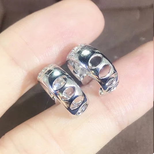 Luxury Premium Quality AD Collection Cubic Zircon Earrings - Small Hoop & Stud Earrings