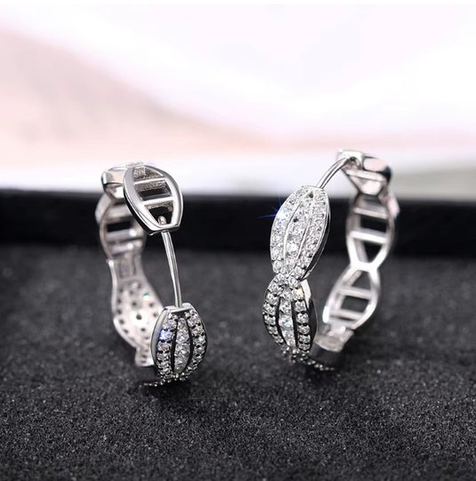 Luxury Premium Quality AD Collection Cubic Zircon Earrings - Small Hoop & Stud Earrings