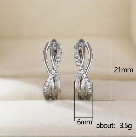Luxury Premium Quality AD Collection Cubic Zircon Earrings - Small Hoop & Stud Earrings