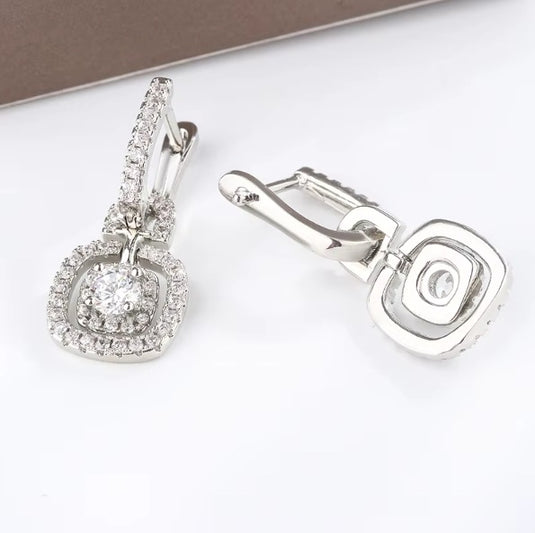 Luxury Premium Quality AD Collection Cubic Zircon Earrings - Hoop & Drop Style Earrings