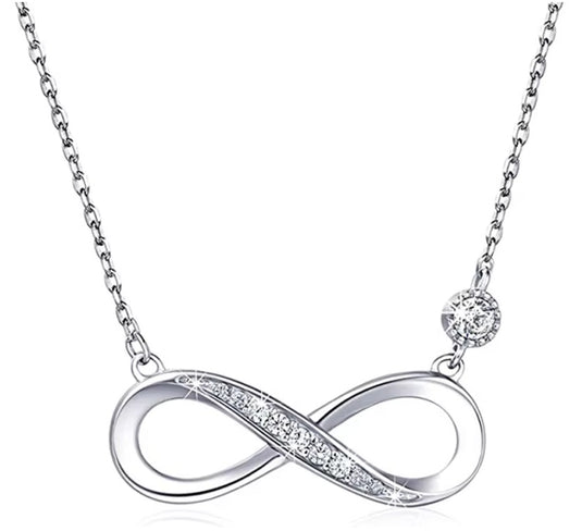 Luxury Premium Infinity Design AD Collection Cubic Zircon Stud Drop Necklace