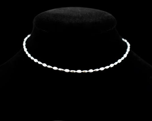 925 Silver Simple Exquisite Long Beads Anklet